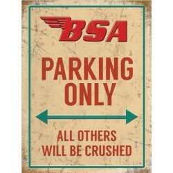 Plaque tôle BSA parking only