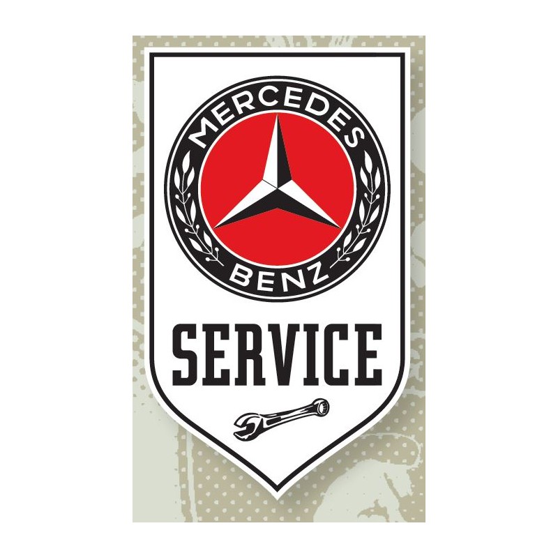 Plaque Emaillée Mercedes Service